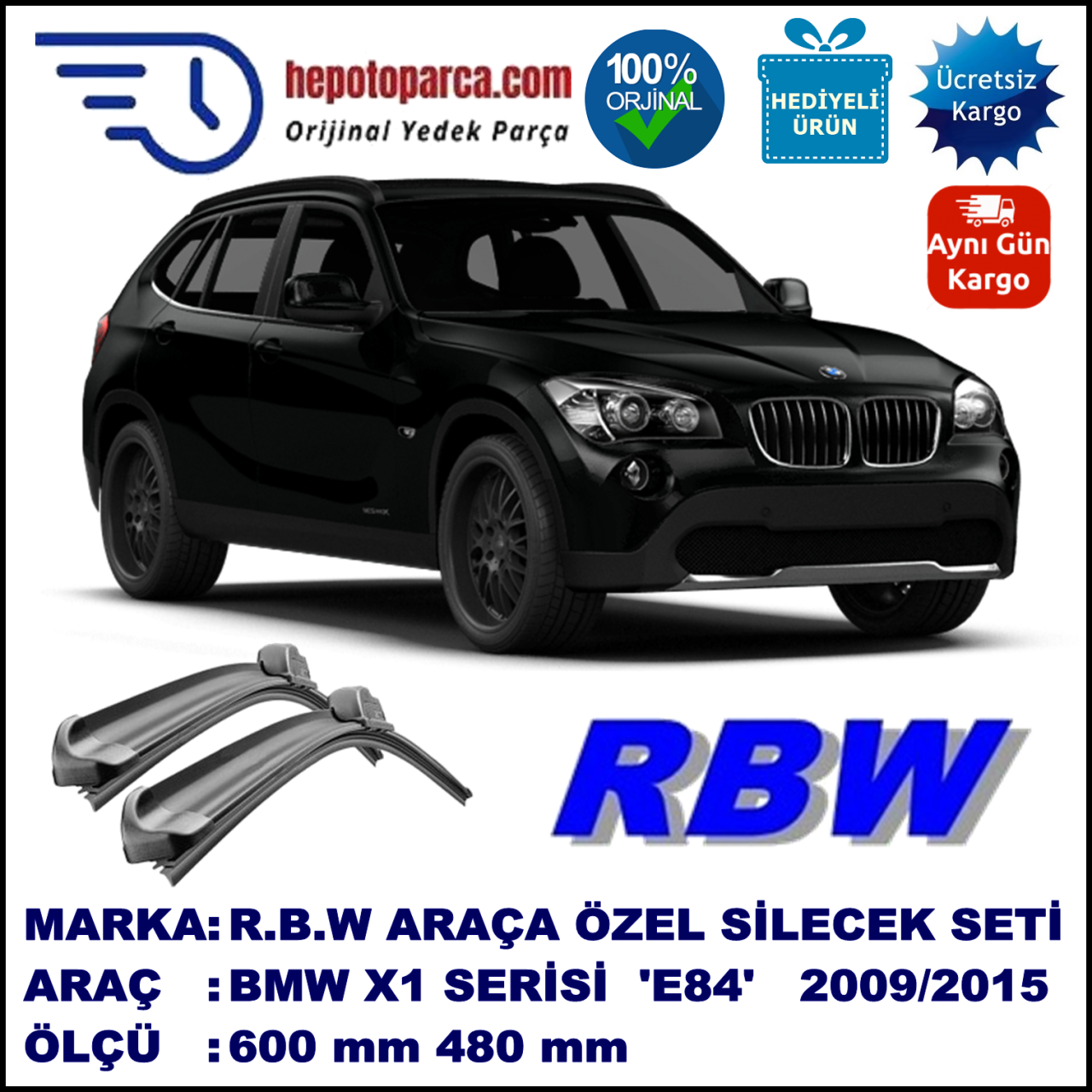 BMW X1 [E84] MUZ SİLECEK TAKIMI RBW ARACA ÖZEL (2009-2015)