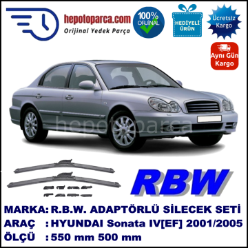 HYUNDAI Sonata 4 IV [EF] 04.2001-01.2005, 550 / 500 mm.  RBW  ADAPTÖRLÜ MUZ SİLECEK SETİ