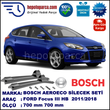 FORD Focus III [11] 01.2011-..., 700 / 700 mm. BOSCH AEROECO Aparatlı Muz Silecek