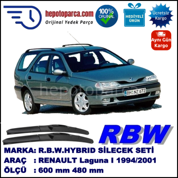RENAULT Laguna I Grandtour [A56; K56; S56] 02.95-02.01 600 / 480 mm. RBW Hybrid Silecek Seti. U Kanca Uyumlu Hibrit