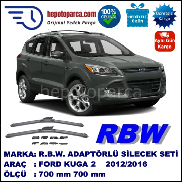 FORD Kuga [CBS] 11.2012-..., 700 / 700 mm.  RBW  ADAPTÖRLÜ MUZ SİLECEK SETİ