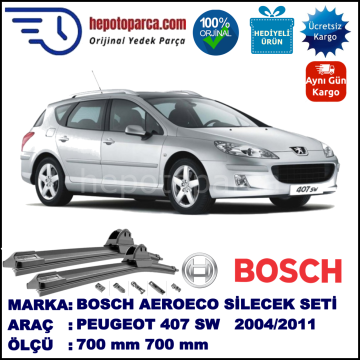 PEUGEOT 407 SW [D2] 05.2004-02.2011, 700 / 700 mm. BOSCH AEROECO Aparatlı Muz Silecek