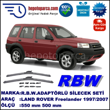 LAND ROVER  Freelander I [LN] 09.1997-03.2007, 550 / 500 mm.  RBW  ADAPTÖRLÜ MUZ SİLECEK SETİ