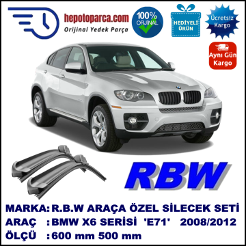 BMW X6 [E71,E72] MUZ SİLECEK TAKIMI RBW ARACA ÖZEL (2008-2012)