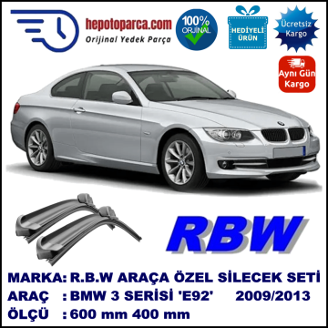 BMW 3 SERIES COUPÉ CABRIO M3 [E92] MUZ SİLECEK TAKIMI RBW ARACA ÖZEL (2009-2013)