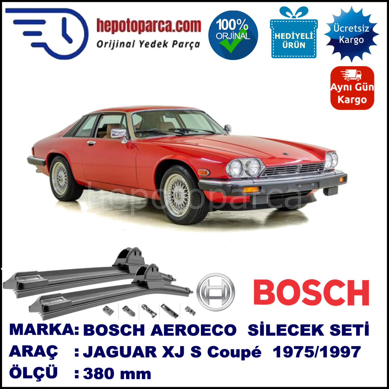 JAGUAR XJ S Coupé  09.1975-12.1997, 380 / - mm. BOSCH AEROECO Aparatlı Muz Silecek