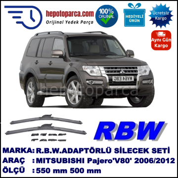 MITSUBISHI Pajero [V80, V90] 09.2006-..., 550 / 500 mm.  RBW  ADAPTÖRLÜ MUZ SİLECEK SETİ