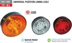 YP-82K YUVARLAK LEDLİ STOP LAMBASI TEKLİ KIRMIZI