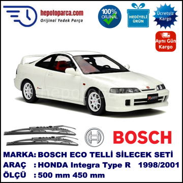 HONDA Integra Type R [DC] 01.98-10.01 500 / 450 mm. BOSCH ECO Telli Silecek 2'li Takım