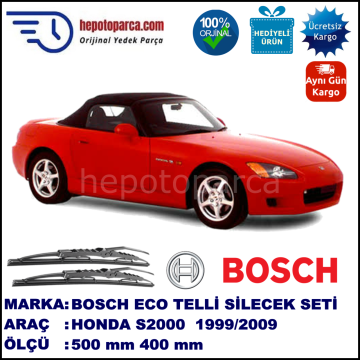 HONDA S2000  04.99-06.09 500 / 400 mm. BOSCH ECO Telli Silecek 2'li Takım