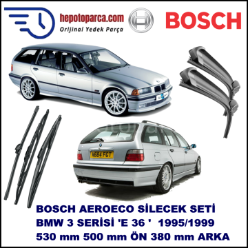 BMW Serie 3 Touring [E 36] 03,1995-12,1999 Bosch Aeroeco Ön ve Arka Silecek Takımı