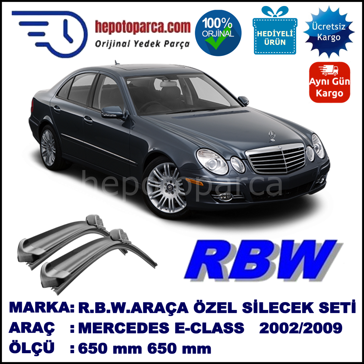 MERCEDES E-CLASS [W211] MUZ SİLECEK TAKIMI RBW ARACA ÖZEL (2002-2009)