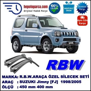 SUZUKI Jimny [FJ] 10.98-... 450 / 400 mm. RBW Muz Silecek Seti  2'li Takım. U Kanca Uyumludur.