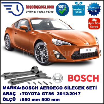 TOYOTA GT86  04.2012-..., 550 / 500 mm. BOSCH AEROECO Aparatlı Muz Silecek