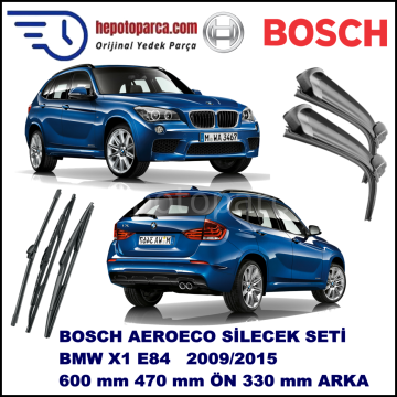 BMW X1 [E 84] 10,2009-,,, Bosch Aeroeco Ön ve Arka Silecek Takımı