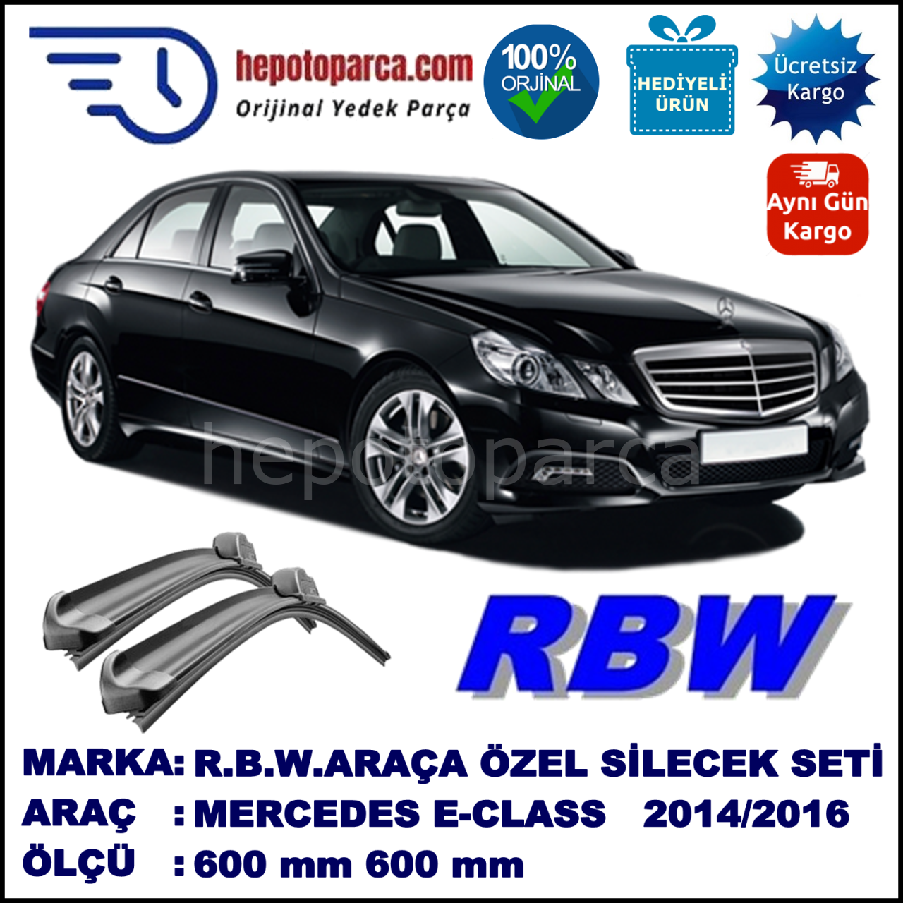 MERCEDES E-CLASS [W212] MUZ SİLECEK TAKIMI RBW ARACA ÖZEL (2014-2016)