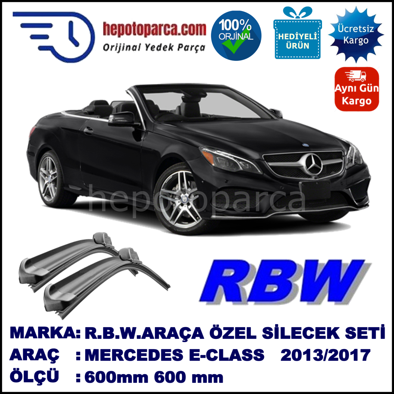MERCEDES E-CLASS CABRIO [A207] MUZ SİLECEK TAKIMI RBW ARACA ÖZEL (2013-2017)