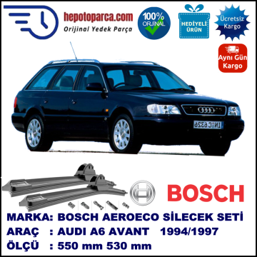 AUDI A6 Avant [4A5; C4] 06.1994-10.1997, 550 / 530 mm. BOSCH AEROECO Aparatlı Muz Silecek