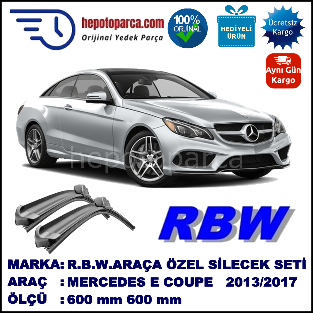 MERCEDES E-CLASS COUPÉ [C207] MUZ SİLECEK TAKIMI RBW ARACA ÖZEL (2013-2017)