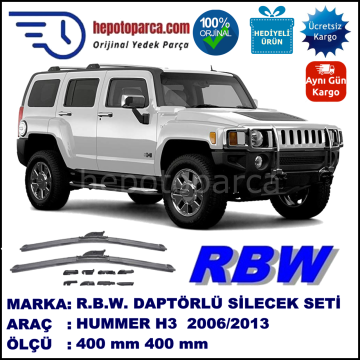 HUMMER H3  09.2006-..., 400 / 400 mm.  RBW  ADAPTÖRLÜ MUZ SİLECEK SETİ