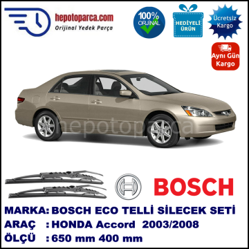 HONDA Accord  [CL/CN/CM] 02.03-06.08 650 / 400 mm. BOSCH ECO Telli Silecek 2'li Takım