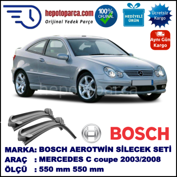 MERCEDES-BENZ Serie C (Sportcoupe) [203] 07.2003-02.2008 550/550 mm Bosch Aerotwin Araca Özel Silecek