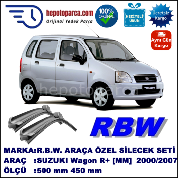 SUZUKI Wagon R+ [MM] 05.00-... 500 / 450 mm. RBW Muz Silecek Seti  2'li Takım. U Kanca Uyumludur.