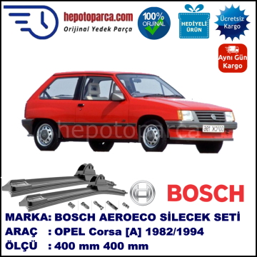 OPEL Corsa [A] 09.1982-08.1994, 400 / 400 mm. BOSCH AEROECO Aparatlı Muz Silecek