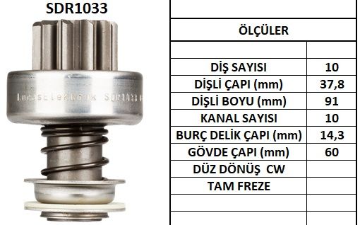 SDR1033 DİŞLİ 10 DİŞ MAN 10 136 OTOBÜS KAMYON