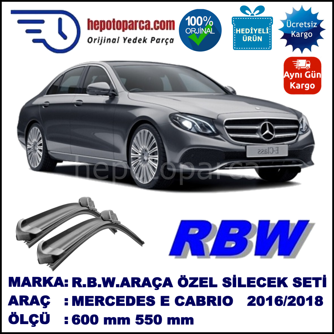MERCEDES E-CLASS [W213] MUZ SİLECEK TAKIMI RBW ARACA ÖZEL (2016→)
