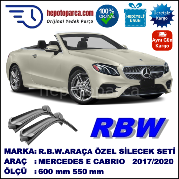 MERCEDES E-CLASS CABRIO MUZ SİLECEK TAKIMI RBW ARACA ÖZEL [A238] (2017→)