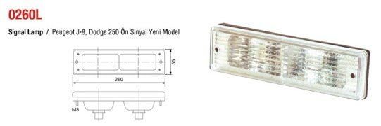 ÜÇLER.6-0151C ÜÇLER PD250 ÖN SİNYAL LAM.CAMI DODGE