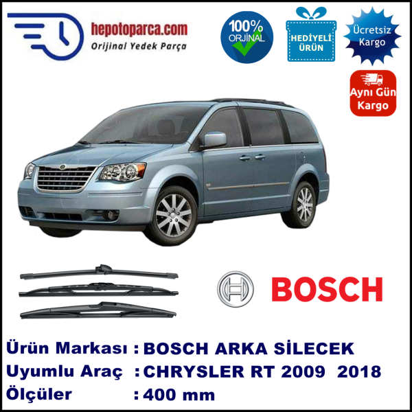 CHRYSLER Voyager [RT] 400 mm 01.2008-11.2009 BOSCH Arka Silecek
