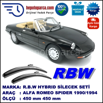 ALFA ROMEO Spider [115] 01.90-12.94 450 / 450 mm. RBW Hybrid Silecek Seti. U Kanca Uyumlu Hibrit