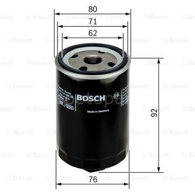 VW (VOLKSWAGEN) Bora 1.6 11.2001 - 05.2005 BOSCH YAĞ FİLTRESİ filitre