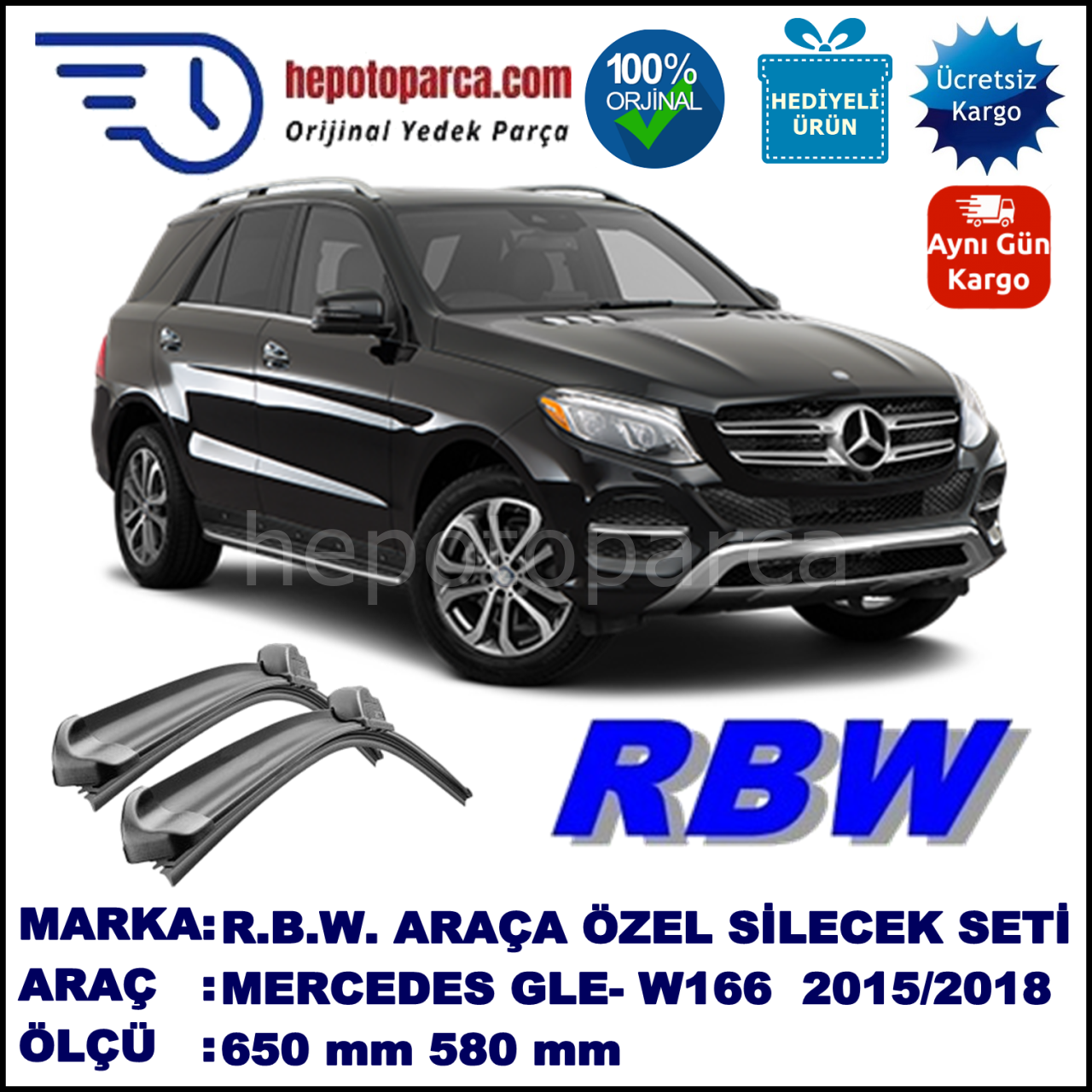 MERCEDES GLE-CLASS [W166] MUZ SİLECEK TAKIMI RBW ARACA ÖZEL (2015→)