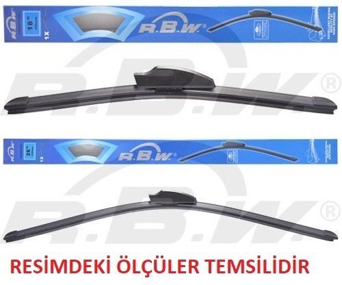TOYOTA Hilux [N16/N17] 08.97-... 400 / 400 mm. RBW Muz Silecek Seti  2'li Takım. U Kanca Uyumludur.