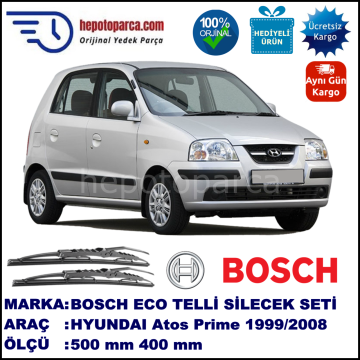 HYUNDAI Atos Prime [MX] 09.99-03.08 500 / 400 mm. BOSCH ECO Telli Silecek 2'li Takım