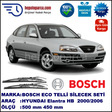 HYUNDAI Elantra Hatchback [XD] 06.00-... 500 / 450 mm. BOSCH ECO Telli Silecek 2'li Takım