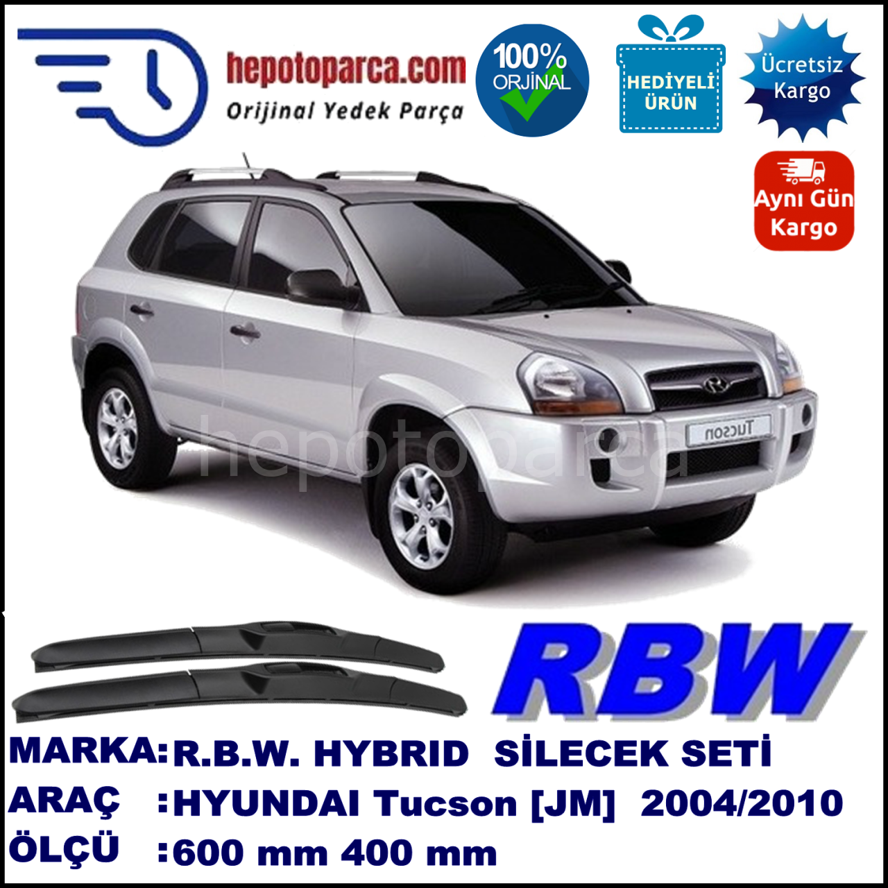 HYUNDAI TUCSON HYBRID SİLECEK TAKIMI RBW ARACA ÖZEL (2015→)