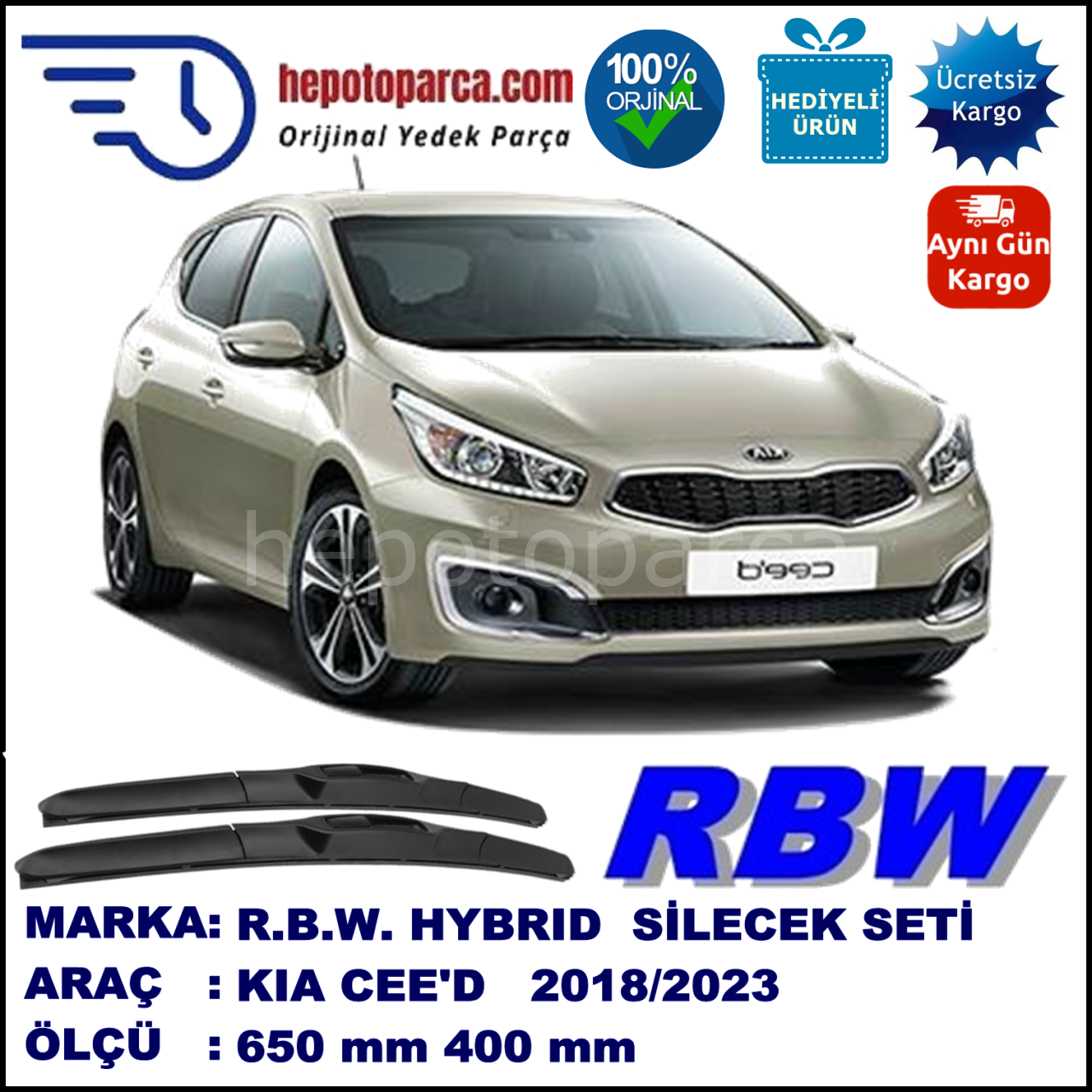 KIA CEE'D HYBRID SİLECEK TAKIMI RBW ARACA ÖZEL (2018→)