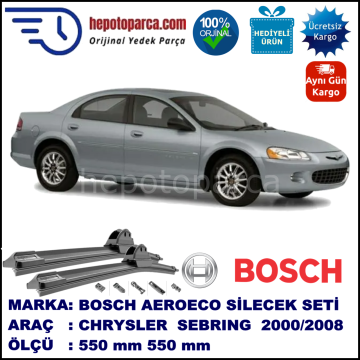 CHRYSLER Sebring [JR] 09.2000-08.2008, 550 / 530 mm. BOSCH AEROECO Aparatlı Muz Silecek