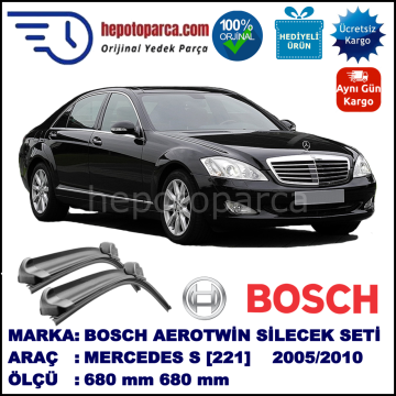 MERCEDES-BENZ Serie S [221] 09.2005-... 680/680 mm Bosch Aerotwin Araca Özel Silecek