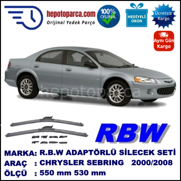 CHRYSLER Sebring [JR] 09.2000-08.2008, 550 / 530 mm.  RBW  ADAPTÖRLÜ MUZ SİLECEK SETİ