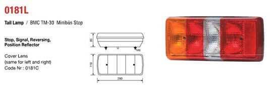 ÜÇLER.8-0181C ÜÇLER BMC TM 30 STOP SİNYAL CAMI YM