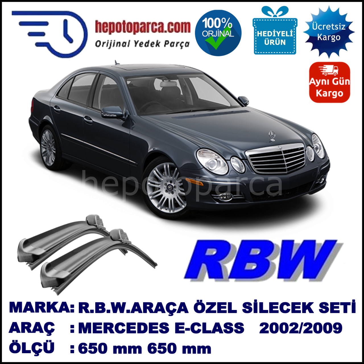 MERCEDES-BENZ Serie E [211] 03.2002-08.2009 650/650 mm Bosch Aerotwin Araca Özel Silecek