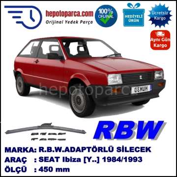 SEAT Ibiza [Y..] 06.1984-05.1993, 450 / - mm.  RBW  ADAPTÖRLÜ MUZ SİLECEK