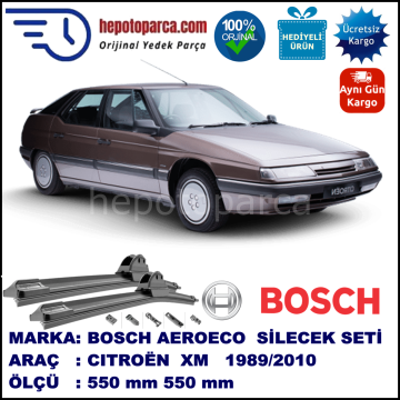 CITROEN XM [Y3, Y4] 05.1989-10.2010, 550 / 530 mm. BOSCH AEROECO Aparatlı Muz Silecek