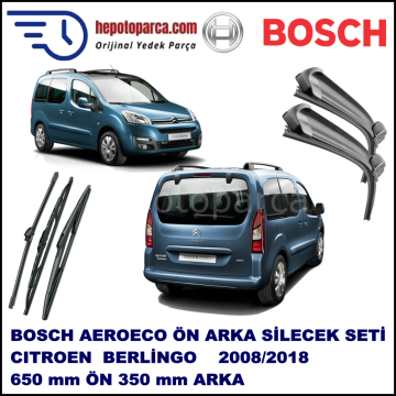 CITROEN Berlingo [B9] 05,2008-,,, Bosch Aeroeco Ön ve Arka Silecek Takımı