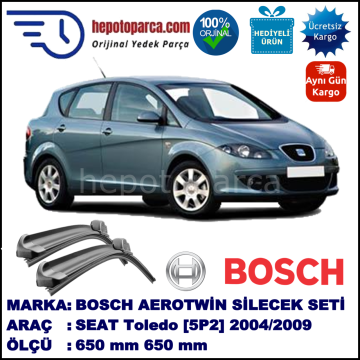 SEAT Toledo [5P2] 09.2004-05.2009 650/650 mm Bosch Aerotwin Araca Özel Silecek
